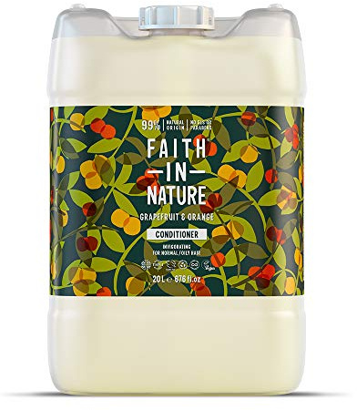 Faith In Nature Natural Grapefruit & Orange Conditioner, Invigorating, Vegan & Cruelty Free, No SLS or Parabens, For Normal to Dry Hair, 5L Refill Pack