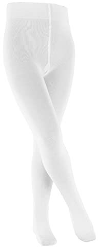 FALKE Unisex Kinder Strumpfhose Family K Ti nachhaltige Baumwolle dick einfarbig 1 Stück, Weiß White 2000, 134-146