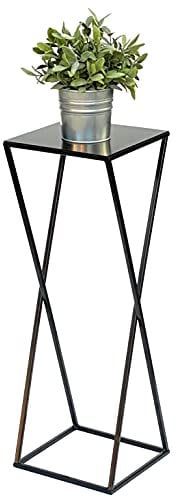 DanDiBo Blumenhocker Metall Schwarz Eckig 68 cm Blumenständer Beistelltisch 437 Blumensäule Modern Pflanzenständer Pflanzenhocker
