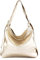 modamoda de T192 Damen Leder Rucksack Schultertasche 2in1 handmade in Italy, Farbe:Lightgold Metallic