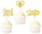 Blumomon 36 Pack Gold We Will Miss You Cupcake Toppers with Love Glitter Good Luck Cupcake Pick Decorations for Going Away Farewell Retirement Theme Party Cake Decorations Supplies