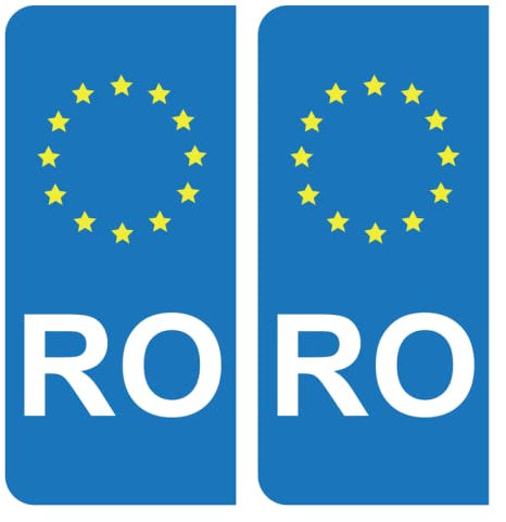 HADEXIA Aufkleber für Nummernschild, RO Rumänien, EU, Blau