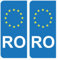 HADEXIA Aufkleber für Nummernschild, RO Rumänien, EU, Blau
