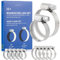 Set morsetto per tubi: 12x morsetti tubo in acciaio inox 16mm - 27mm e 25mm - 40mm - Set di morsetti per tubi - attrezzi tubo acciaio inox - LIVAIA