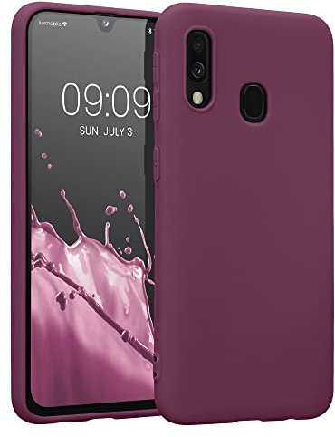 kwmobile Hülle kompatibel mit Samsung Galaxy A40 Hülle - weiches TPU Silikon Case - Cover geeignet für kabelloses Laden - Bordeaux Violett