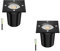 ledscom.de 2 Stück Bodeneinbauleuchte RELI für außen, IP67, schwarz, eckig, 11 x 11cm inkl. LED Lampe 468lm warmweiß