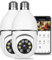BBVP 2Pcs E27 Light Bulb Security Camera Wireless Outdoor Surveillance Cameras 1080P HD Night Vision Security Camera Wireless 360 Degree Panoramic Plug Smart Home Security Wireless Camera