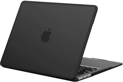BlueSwan Cover compatibile con MacBook Air 13,3 Pollici M1 A2337 A2179 A1932, 2020-2018 con Display Retina, Bordo in TPU, Custodia Protettiva Rigida per MacAir 13 M1 - (Bordo Nero) Nero Opaco
