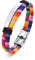 VNOX Bracelet Homme Corde Colorée Personnalisée Bracelet Argent Corde Textile Homme Bracelets Gravés Style Ethnique pour Homme