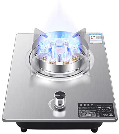 Cocina de gas Placa de gas Placa de gas - Placa de cocción Wok de 7,2 Kw con 9 cavidades - 1 anillo de placa de cocción de hierro fundido portátil - Para una vida compacta, cocina, camping o