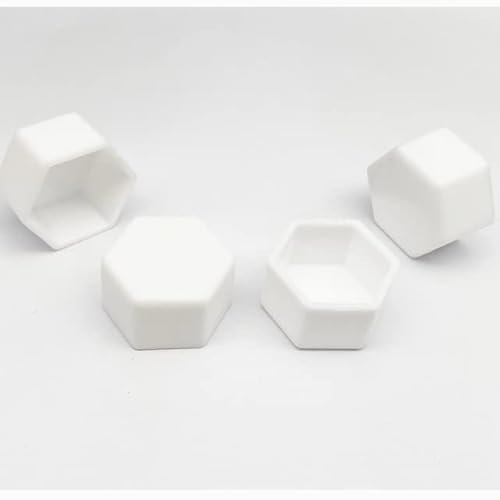 Lot de 100 écrous de protection pour boulons hexagonaux à dessus plat M5 M6 M8 M10 M12 M16 Écrou Vis de meubles Boulons Accessoires Kit-M5x8 30pcs, Blanc