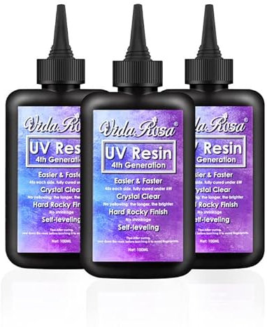 Vida Rosa 300g UV Resin Super Crystal Clear UV Resin Hard Type Ultraviolet Solar Quick Curing Epoxy Resin Glue for Casting & Coating Molds Pendants Earrings Bracelets Jewelry Making Craft