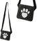 Cepewa Hunde Leckerli Tasche Aufdruck Pfote | Filz anthrazit 22,5x19x1,5cm | Umhängetasche Reißverschlussfach (1 x Hunde Leckerli Pfote anthrazit)