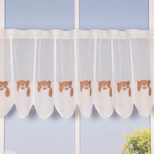 SCHÖNER LEBEN. Bistrogardine Panneaux Kinderzimmergardine Teddybär Tasche nähfrei w