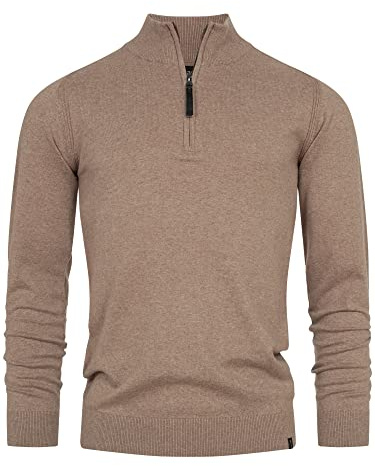 Indicode Herren Gore Strickpullover aus 80% Baumwolle mit Stehkragen | Klassischer Herrenpullover für Business und Freizeit, Strickpulli, Troyer, Freizeitpullover, Basic Pullover für Männer