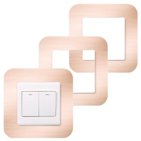 3 Pcs Switch Surround Frame Square Light Switch Cover Sticker Plug Socket Surround for Switch Panel or Electrical Plug Socket 9 x 9cm