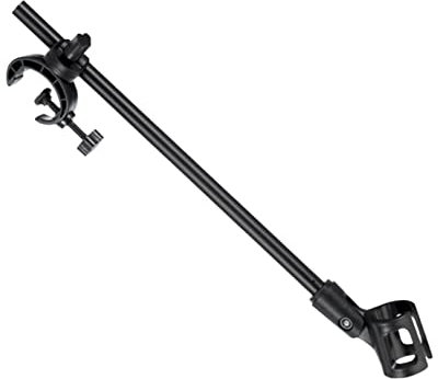 RAKUTE Mic Microphone Pole Interview for avec Live Telescopique Angle Hauteur Clip Extensible Suspension Podium Pince Support Réglable Discours Maison Mariage Bras Support Universel Clips Stream Pieds