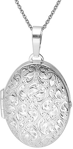 trendor Damen-Kette mit Medaillon 925 Silber zauberhafter Schmuck, Halsschmuck für Frauen, tolle Geschenkidee, 15536-45 45 cm