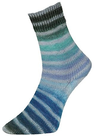 Woolly Hugs Paint Socks von Veronika Hug,4-fädig,100g/420 m,75% Schurwolle/25% Polyamid,2 identische Socken stricken, (201 BLAU TÜRKIS)