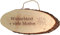 Geschenkissimo Holzschild XXL mit Gravur, Name + Motiv, Rindenbrett oval mit Kordel, Schild mit Aufhängung, Türschild, Wandschild, rustikale Baumscheibe, 40 cm