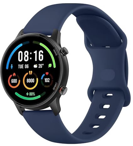 Mugust Correa para Xiaomi Mi Watch/Xiaomi Watch S1/Xiaomi Watch S1 Active/Xiaomi Mi Watch Color Sport,22mm Silicona Deportiva Pulseras de Repuesto para Mujer Hombre(Navy blue)