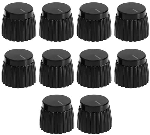 The Lord of the Tools Pack of 10 Audio Knobs Wave Pots Amplifier Push On Audio Button Barrel Audio Button Compatible with Marshall Amp JCM 800 900 2000 Plexi JMP Black
