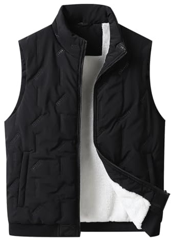 Giubbino Smanicato Uomo Gilet Imbottito Pile Uomo Giubbotto Smanicato Invernale Gilet Trapuntato Uomo Taglie Forti Giacca senza Maniche Giacchetto Smanicato Uomo Oversize Gilet Felpato Micropile Uomo