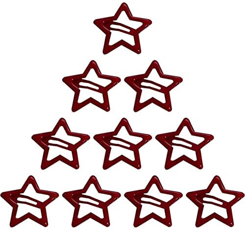 Pinces à Cheveux étoile Rouge en métal, 10 pièces, épingles à Cheveux Mignonnes, Petites Barrettes antidérapantes, Accessoires pour Cheveux pour Filles et Femmes