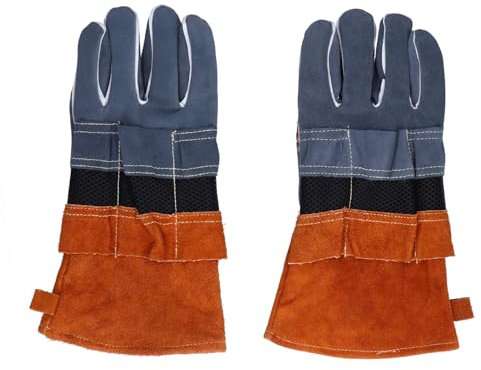 Gsycle Hitzebeständige Handschuhe, Ofenhandschuhe Hitzebeständige Handschuhe Kaminhandschuhe BBQ Grill Handschuhe Ofenhandschuhe Kaminhandschuhe Feuerfeste Backhandschuhe(Kaffee)