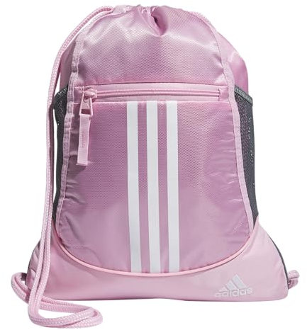 adidas Alliance Sackpack Turnbeutel mit Kordelzug, True Pink/Weiß, One Size, Alliance Sporttasche, leicht, athletisch, klein, mit Kordelzug, 12 l