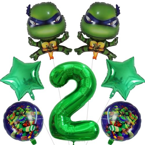 7 Stück Geburtstags Deko,Geburtstagsdeko 2 Jahre alt,Kinder Geburtstagdeko,Folienballon Party Dekoration Set