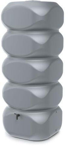 Regentonne Regenwassertank KUBUS 1000 Liter Volumen in der Farbe grau ist aus UV- und witterungsbeständigem Material. Frostsicherer Regenwassertonne BZW. Regenfass mit kindersicherem Deckel