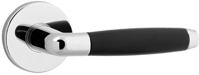 URBNLIVING Cambridge Metal Lever Latch Door Handles Set Round Rose Internal, External for Internal and External Doors Elegant, Durable, and Easy to Install (Polished Nickel Rose)