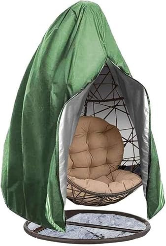 Xisnuient Bezug Für Hängesessel Outdoor, Swing Egg Chair Cover Mit Reißverschluss,Wasserdicht Anti-Staub 210D Oxford Hängesessel Abdeckung,für Hängesessel Mit Gestell,Möbel Zubehör (230x200cm,Green)