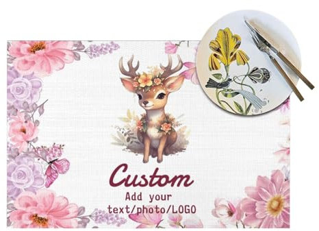 LSDINDF Personalisierte Tischsets, Personalisierbares Tischset Bedrucken mit Foto/Text, Tischset Kinder mit Name, rutschfeste, Hitzebeständig und waschbar.