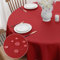 Softalker Round Table Cloth Wipe Clean Red 150 cm Tablecloth Water Resistant Wipable Table Cloths Wrinkle Free Fabric Washable Table Cover for Outdoor Party Birthday Living Room Wedding Dining Kitchen