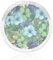 Grüne und blaue Hibiskusblumen, Glasaschenbecher für Zigaretten, runder Aschenbecher, tragbar, strapazierfähig, niedlicher Kristallaschenbecher, dekorativer Aschenbecher für Zuhause, Büro, Innen- und