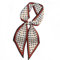 GIMIRO Satin Seidenschal 148 x 13,5 cm Krawatte Double Layer Bund für Blazer, Mantel, Kleid (Red - White - Black Polka Dots)