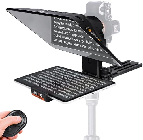 LENSGO TC12 Teleprompter fürDSLR/spiegellose Kamera und Tabletbis zu 12,9|ProfessionellerTeleprompter für Videoaufnahmen,Vlogging, Live-Streaming.