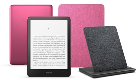 Kindle Paperwhite Signature Edition (version 2024) 32 GB sans publicité, une couverture en tissu Amazon et une station de chargement sans fil conçue pour Amazon