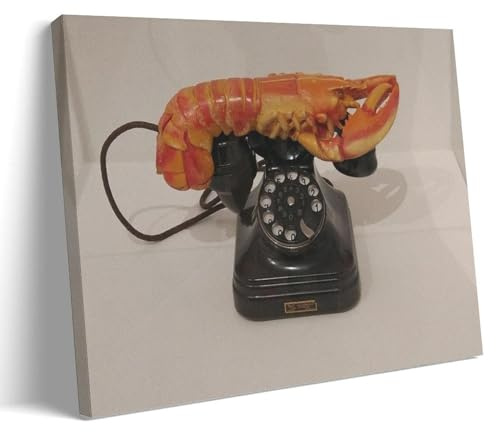 YiQuSoft Salvador Dalí Hummer, Telefon-Poster, Kunstwerke, Bild, Druck, Wandkunst, Gemälde, Leinwand, Geschenk, Dekoration, Zuhause, dekorativer Rahmen, 30 x 45 cm