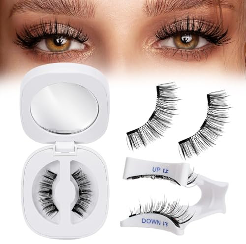 QUEWEL magnetische Wimpern, 1 Paar feine Magnet Wimpern, wiederverwendbare Magnetwimpern mit Applikator, kein Kleber erforderlich magnetische Wimpern natürlich, leicht bequem zum Schminken (G-YC-C)