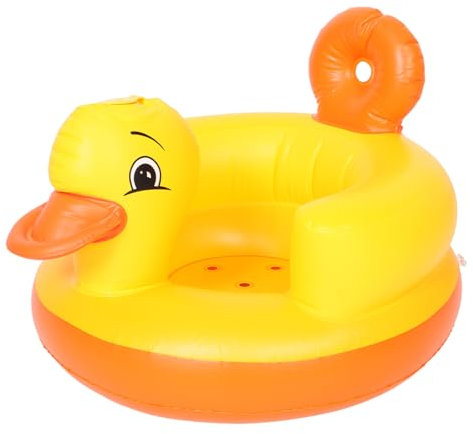 Beatifufu Aufblasbarer Babysitz Entenform Bodensitz und Kleinkind Pvc Material Schnell Aufblasbar mit Rückenlehne Vielseitiger Sitz für Zuhause und Reisen