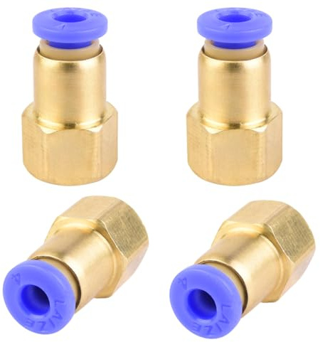 4 pièces de tuyau de 4 mm de diamètre extérieur x 1/8 PT, filetage intérieur droit, connexion pneumatique, connecteur push-in, qualité industrielle, raccords de prise adaptateurs pneumatiques