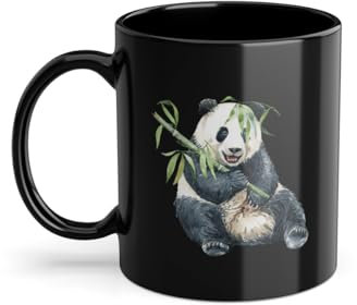 Taza de café Ailuropoda Melanoleuca Amigo Gran Panda Taza Negro (09614C)