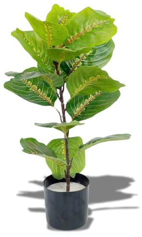 AMH - Artificial Red Dragon Plant in Pot - Large Fake Plants Faux Red Dragon Plant for Indoor Outdoor Home Office Table Decoration - 60cm Fake Potted Tree