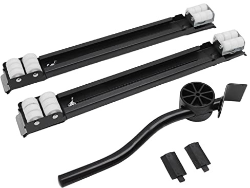 Extendable Appliance Rollers, Adjustable Washing Machine Dolly Furniture Moving Rollers Sliders Up to 300kg for Refrigerator Sofa Dishwashers (Black)