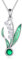 CUPENDA Collier muguet pour femme en argent sterling S925 avec pendentif fleur émeraude verte pierre de naissance pour mai bijoux cadeaux d'anniversaire, Standard, Argent sterling, Pas de gemme
