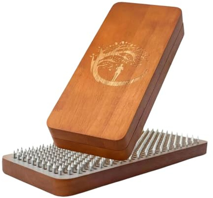 2 Stück Nagelbrett Fußmassagebrett Akupressurbrett Nagelbrett für füsse Meditationsbrett aus Holz mit Edelstahlnägeln Tragbar Stabil für Entspannung Meditation Büro Heimtraining