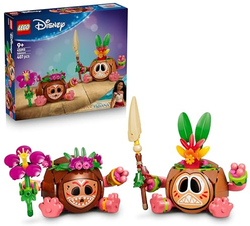 LEGO | Disney Vaiana Kakamora - Spielzeug inkl. 2 Blumentopf Figuren mit künstlichen Blumen als Zimmerdeko - Geschenk für Mädchen ab 9 Jahren und Filmfans - 43293